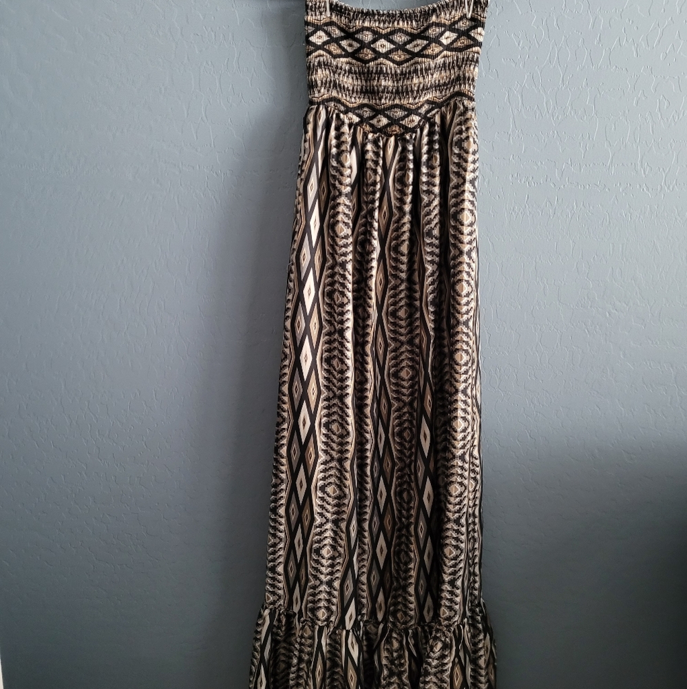 Miss Me MM Couture Strapless Tribal Maxi Dress Size Small
